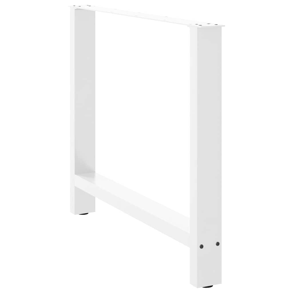 spisebordsben hvide 2 stk. 100x(72-73) cm stål