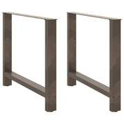 spisebordsben naturstål 2 stk. 100x(72-73) cm stål