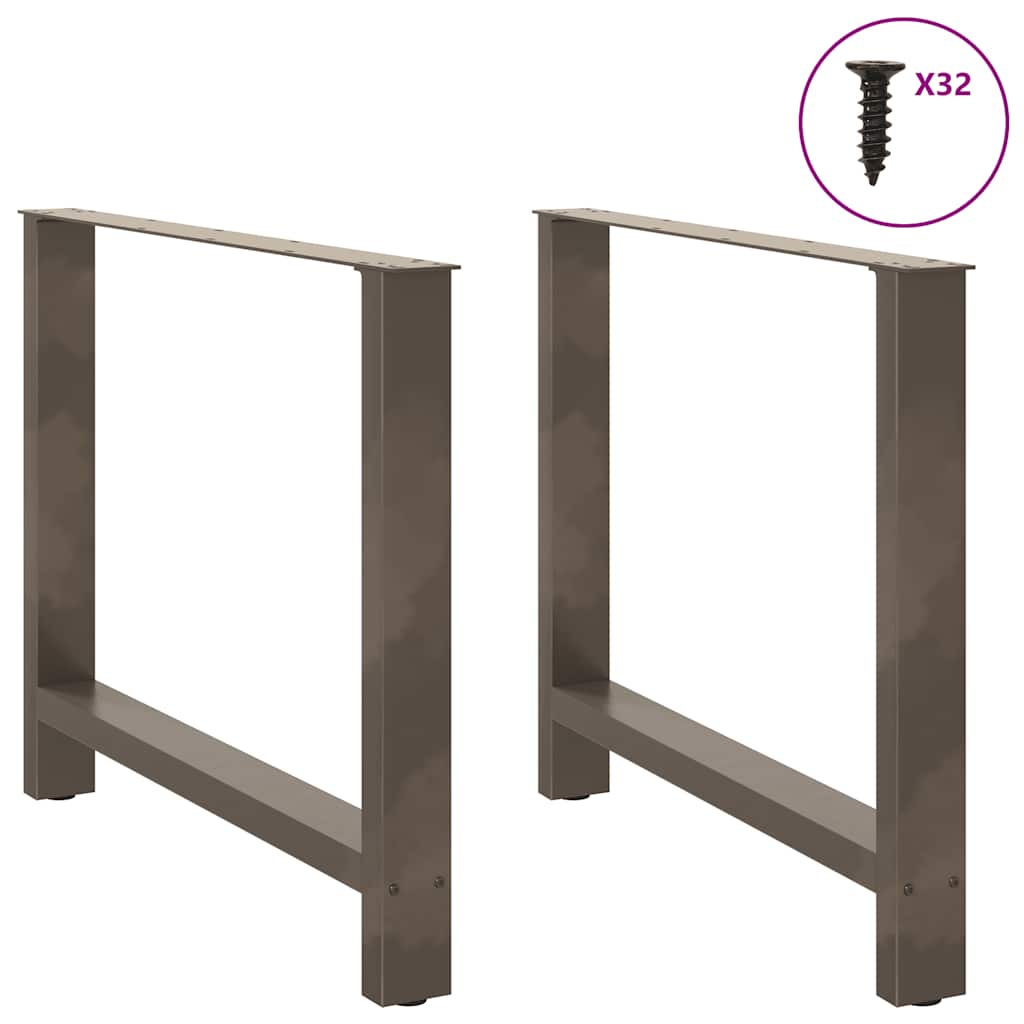 spisebordsben naturstål 2 stk. 100x(72-73) cm stål