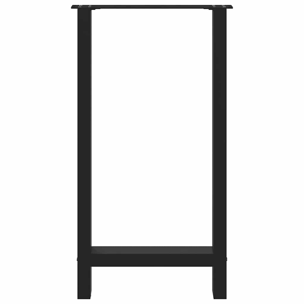 barbordsben sort 2 stk. 40x(90-91) cm stål