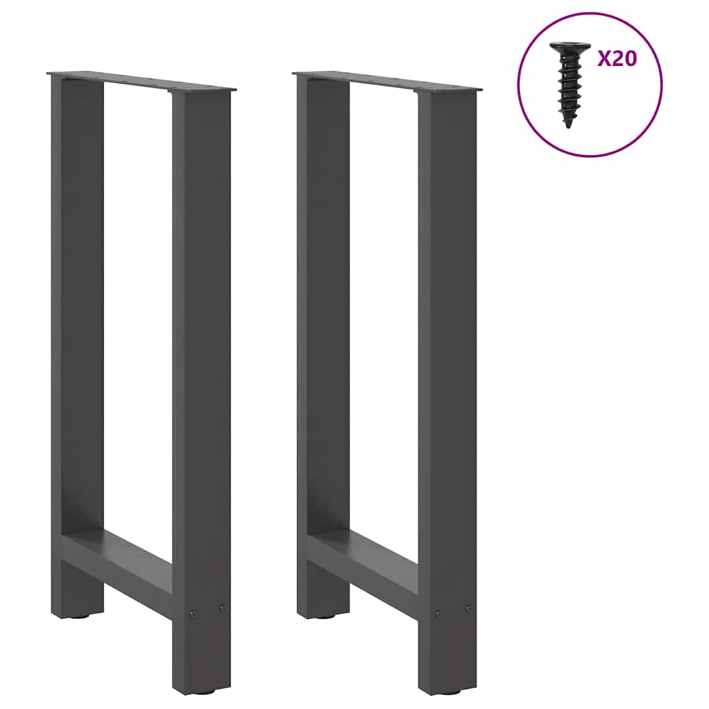 barbordsben antracit 2 stk. 40x(90-91) cm stål