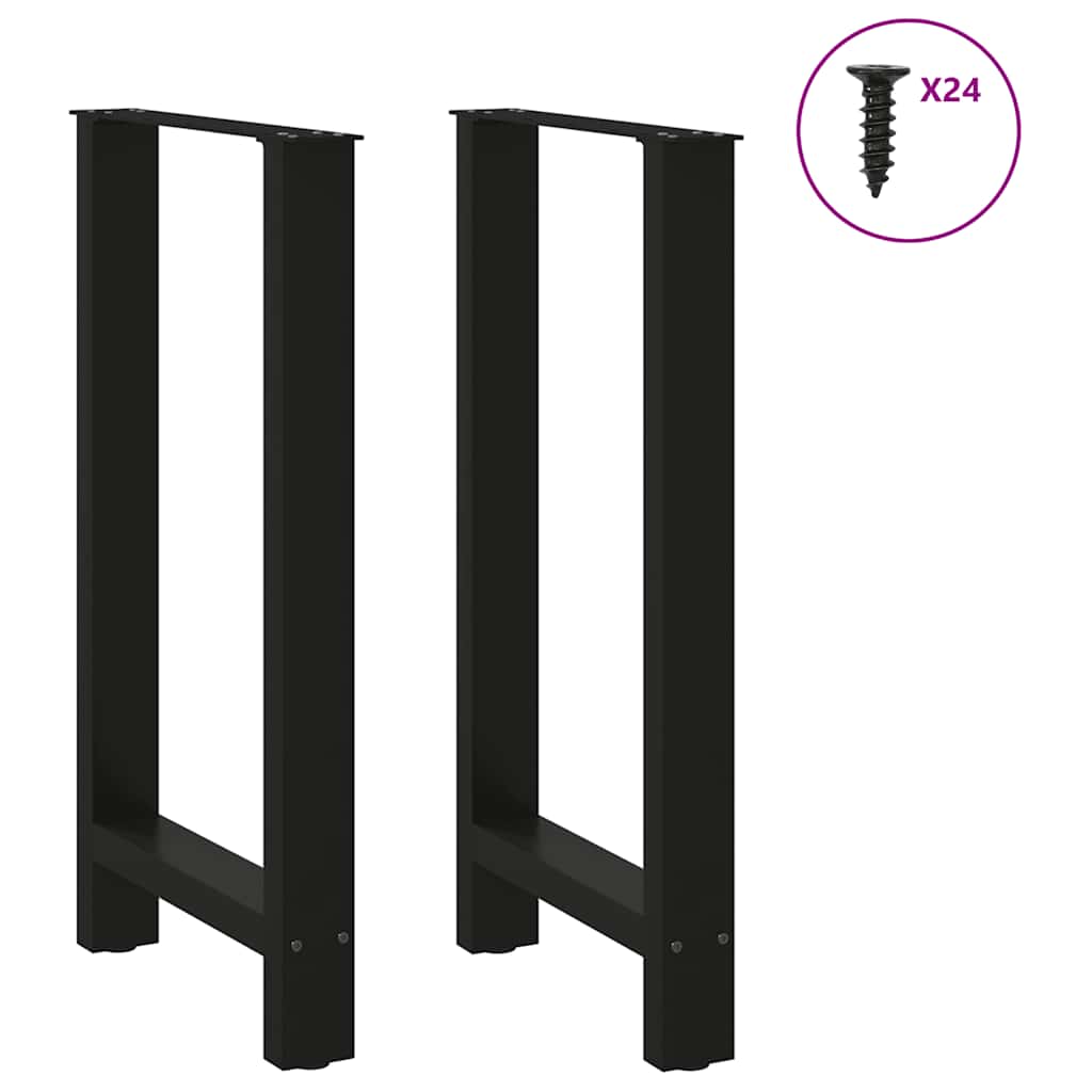 barbordsben sort 2 stk. 50x(90-91) cm stål