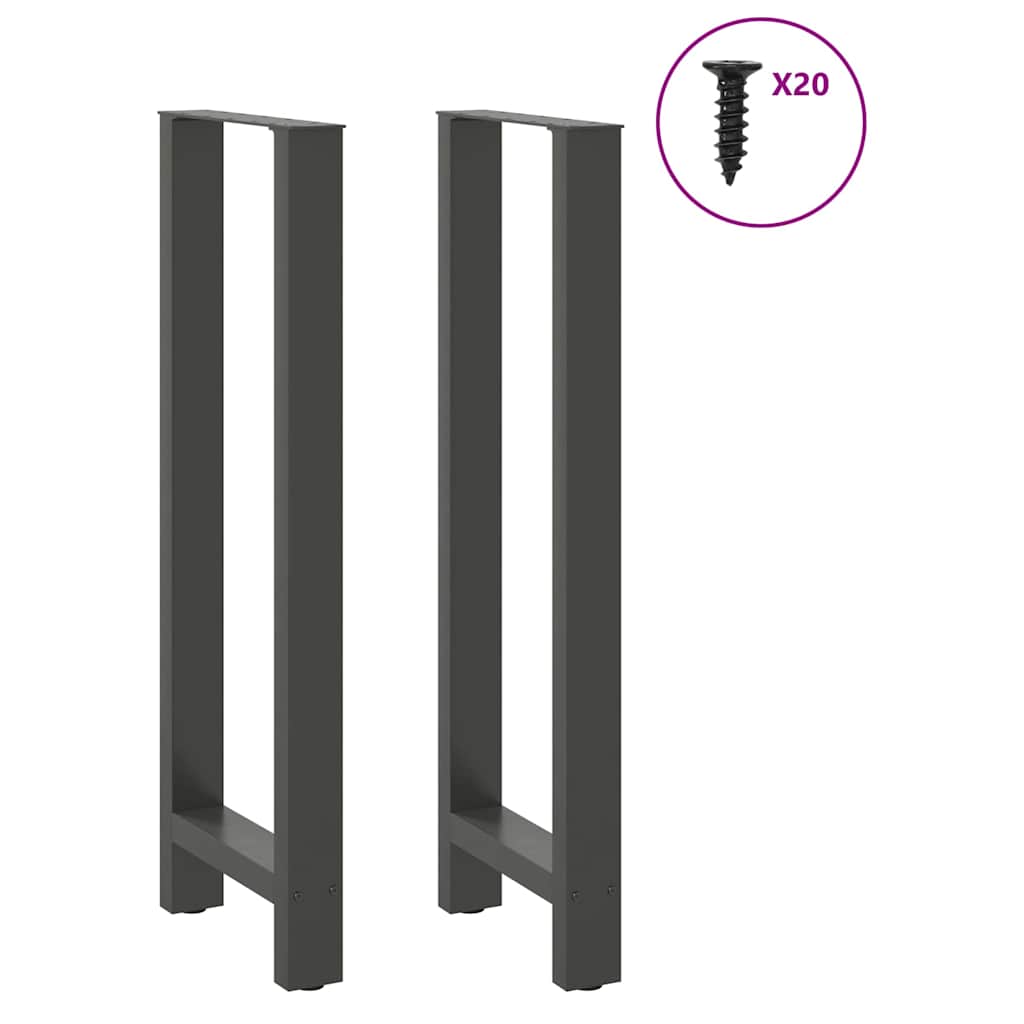 barbordsben antracit 2 stk. 40x(110-111) cm stål
