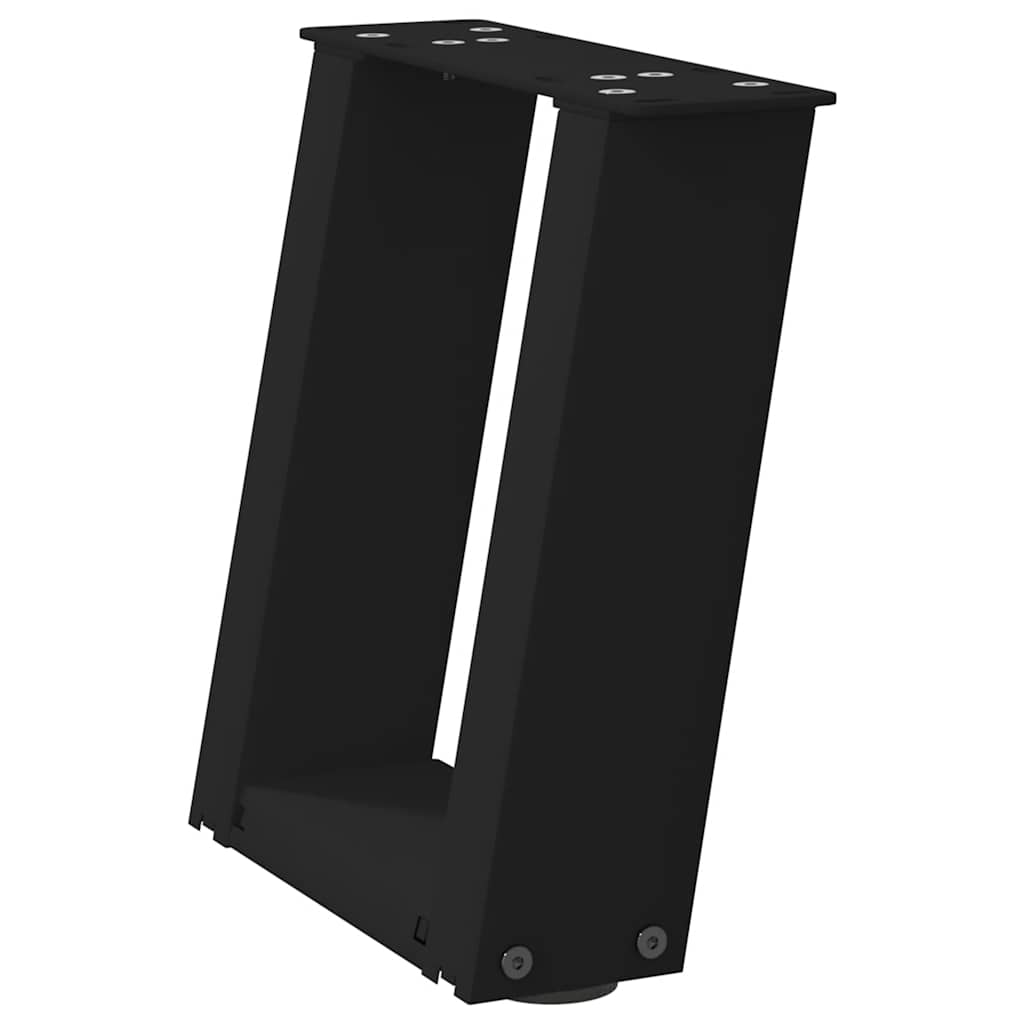 sofabordsben U-formet 2 stk. sort 30x(30-31) cm stål