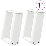 sofabordsben U-formet 2 stk. hvid 30x(30-31) cm stål