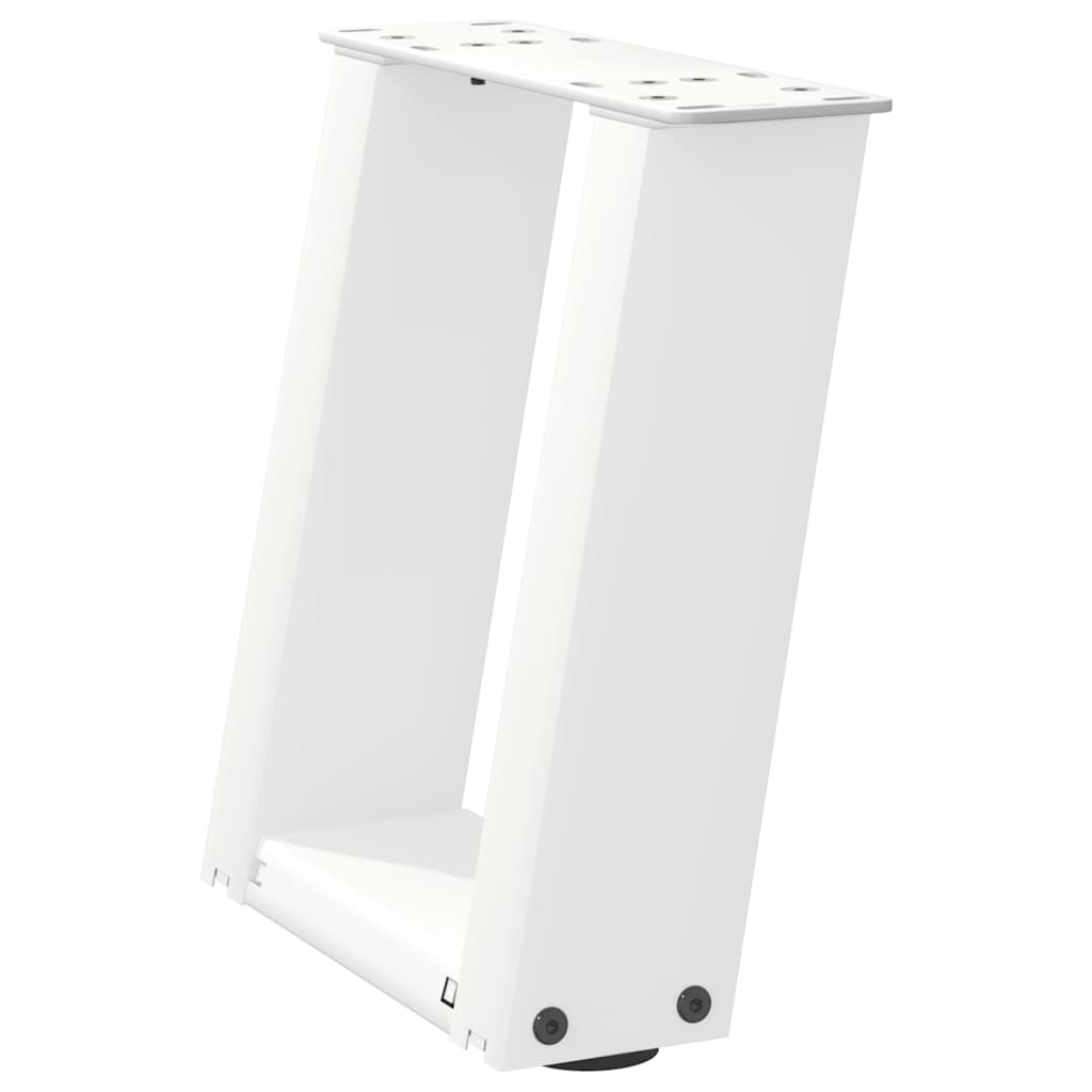 sofabordsben U-formet 2 stk. hvid 30x(30-31) cm stål