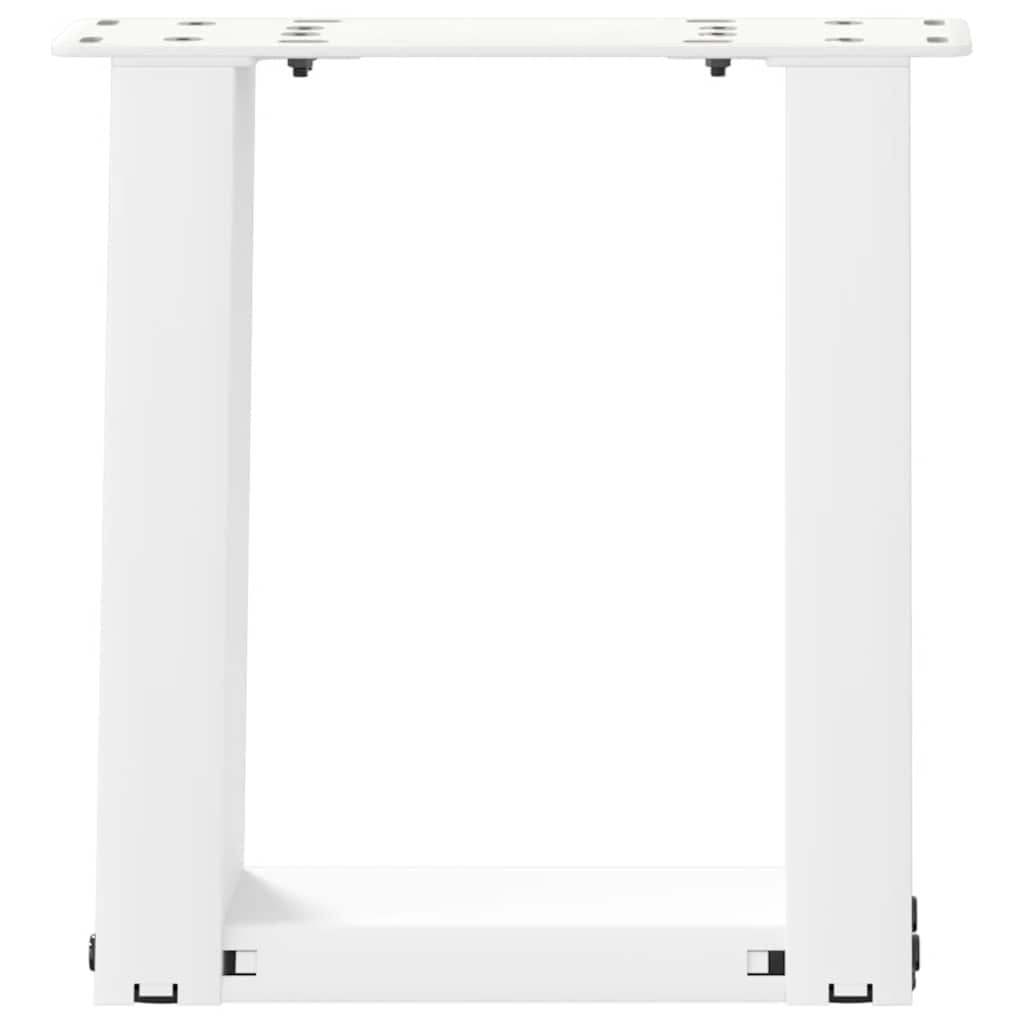 sofabordsben U-formet 2 stk. hvid 30x(30-31) cm stål