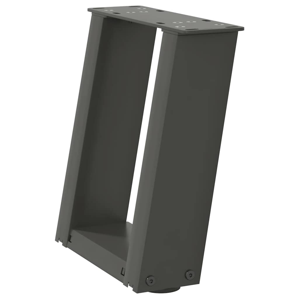 sofabordsben U-formet 2 stk. antracit 30x(30-31) cm stål