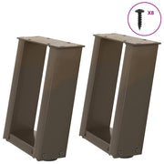 sofabordsben U-formet 2 stk. naturstål 30x(30-31) cm stål