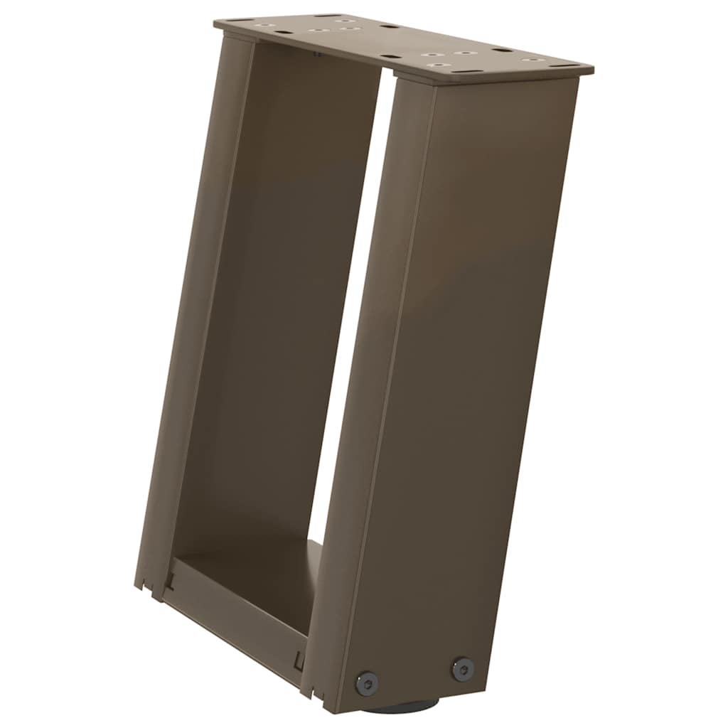 sofabordsben U-formet 2 stk. naturstål 30x(30-31) cm stål