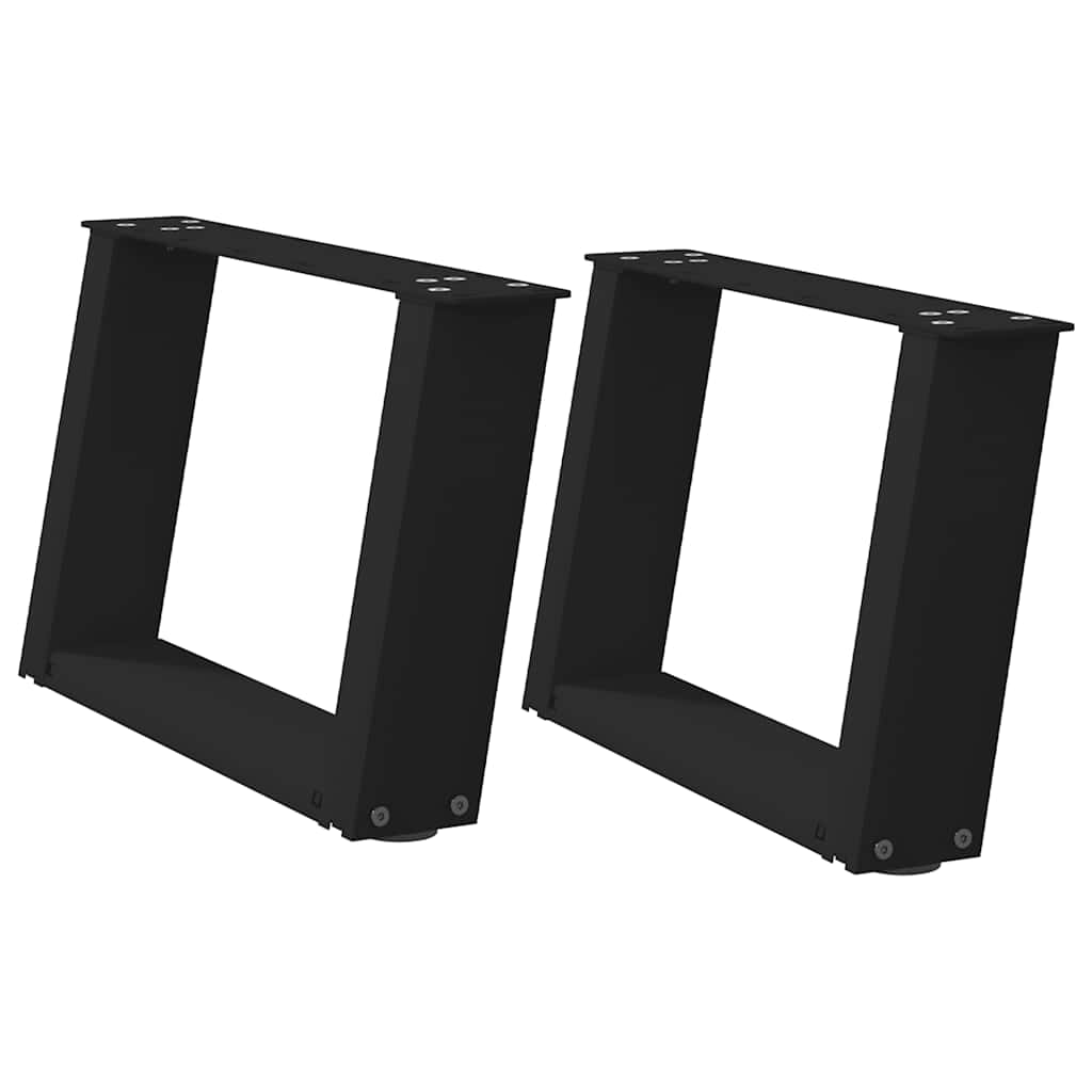 sofabordsben U-formet 2 stk. sort 40x(30-31) cm stål