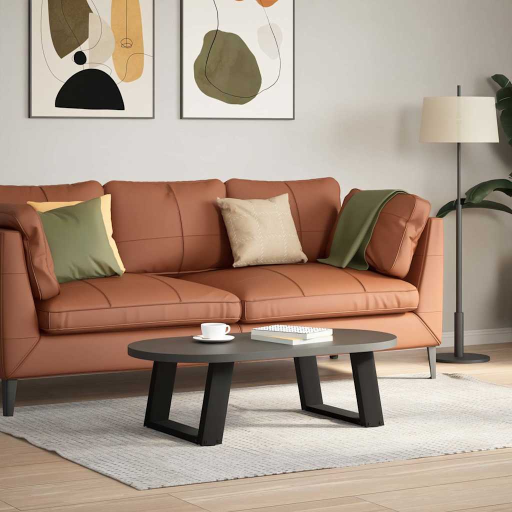 sofabordsben U-formet 2 stk. sort 40x(30-31) cm stål