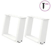 sofabordsben U-formet 2 stk. hvid 40x(30-31) cm stål