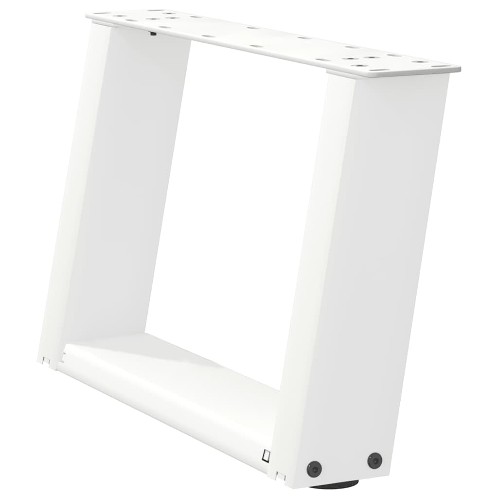 sofabordsben U-formet 2 stk. hvid 40x(30-31) cm stål