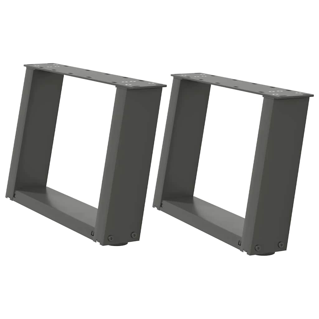 sofabordsben U-formet 2 stk. antracit 40x(30-31) cm stål