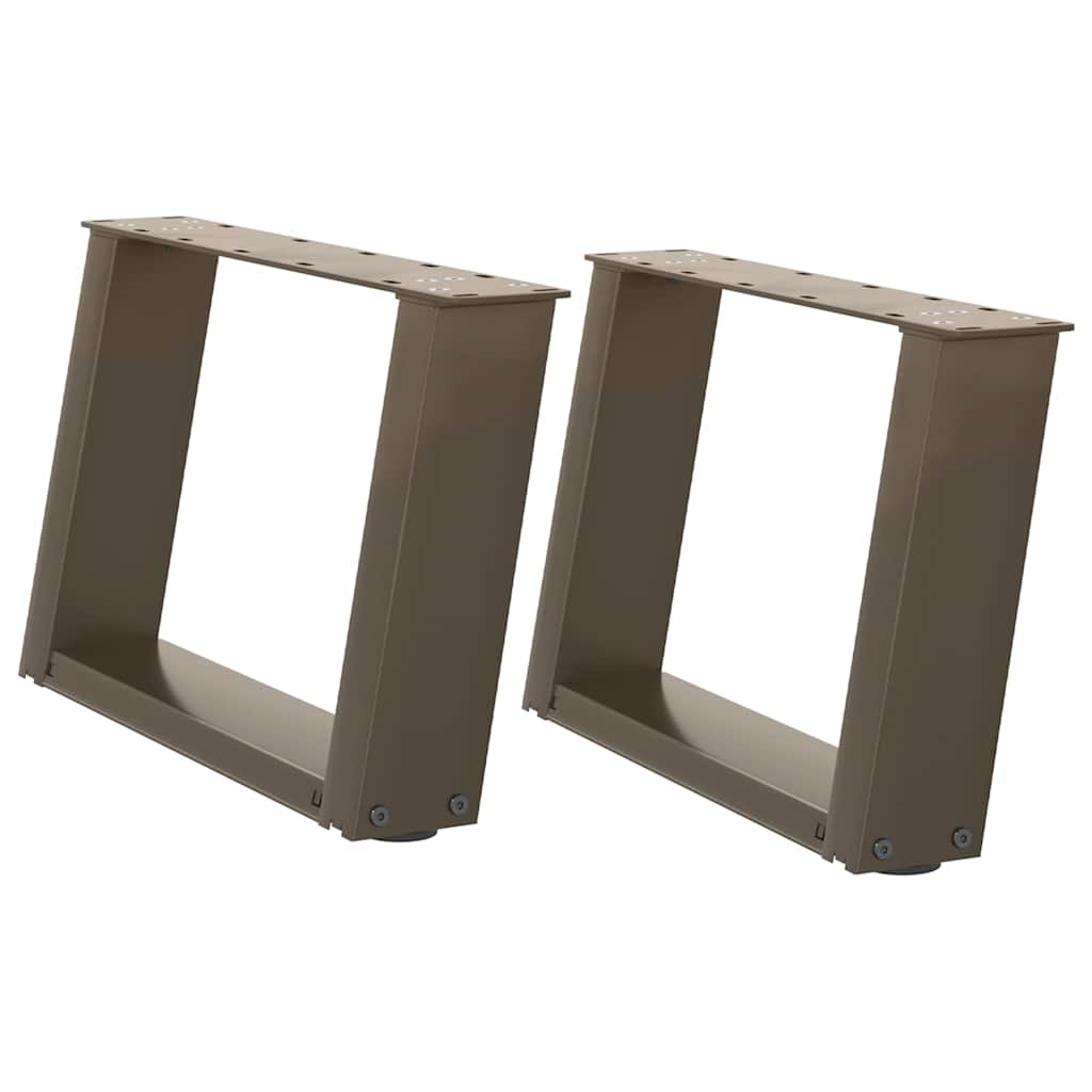 sofabordsben U-formet 2 stk. naturstål 40x(30-31) cm stål