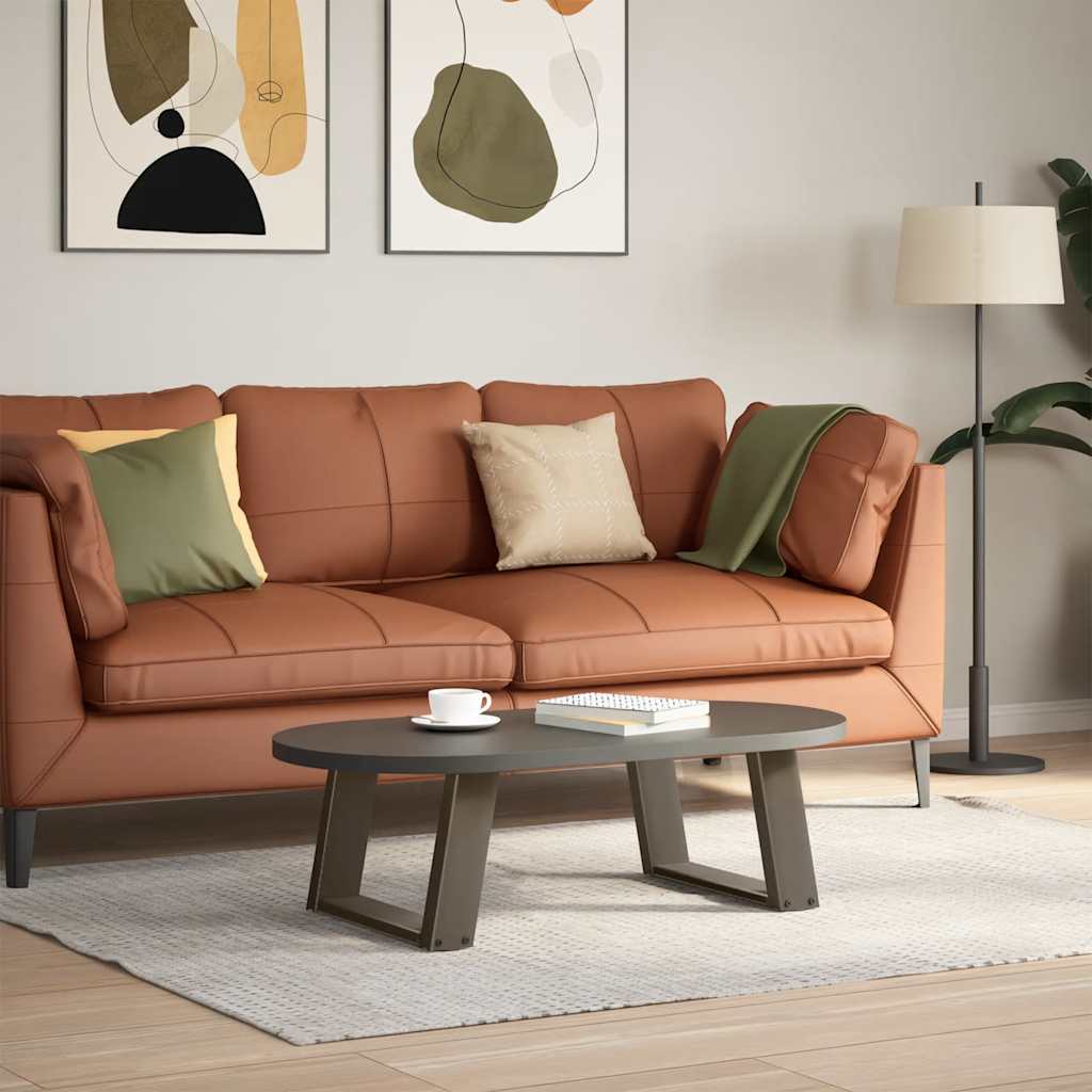 sofabordsben U-formet 2 stk. naturstål 40x(30-31) cm stål