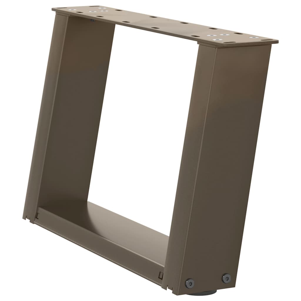 sofabordsben U-formet 2 stk. naturstål 40x(30-31) cm stål