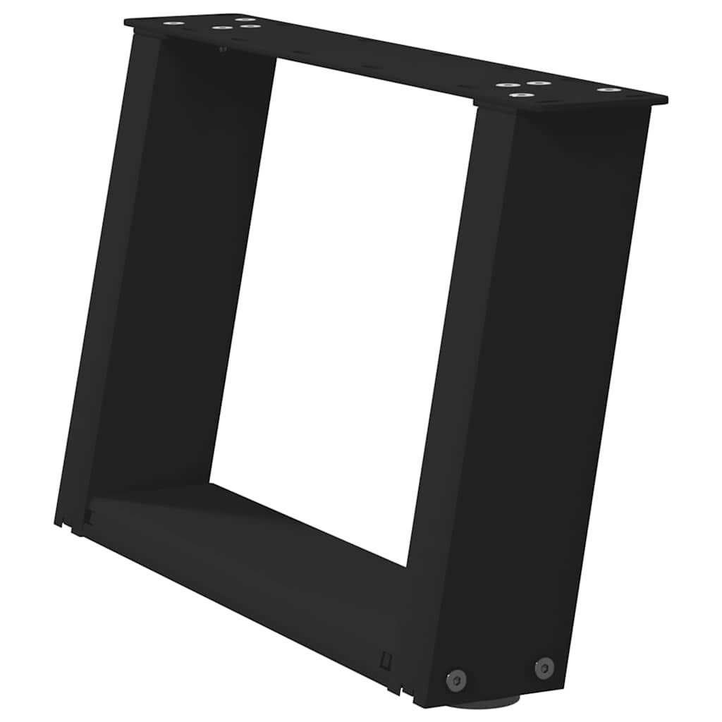 sofabordsben U-formet 2 stk. sort 50x(30-31) cm stål
