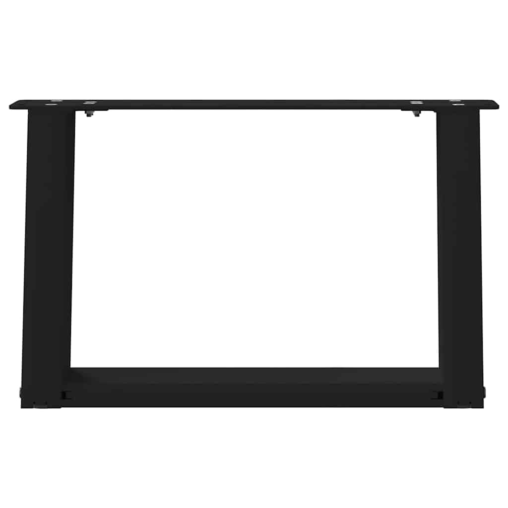 sofabordsben U-formet 2 stk. sort 50x(30-31) cm stål