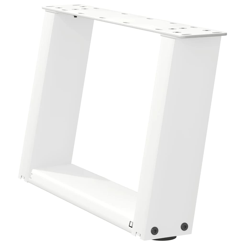 sofabordsben U-formet 2 stk. hvid 50x(30-31) cm stål
