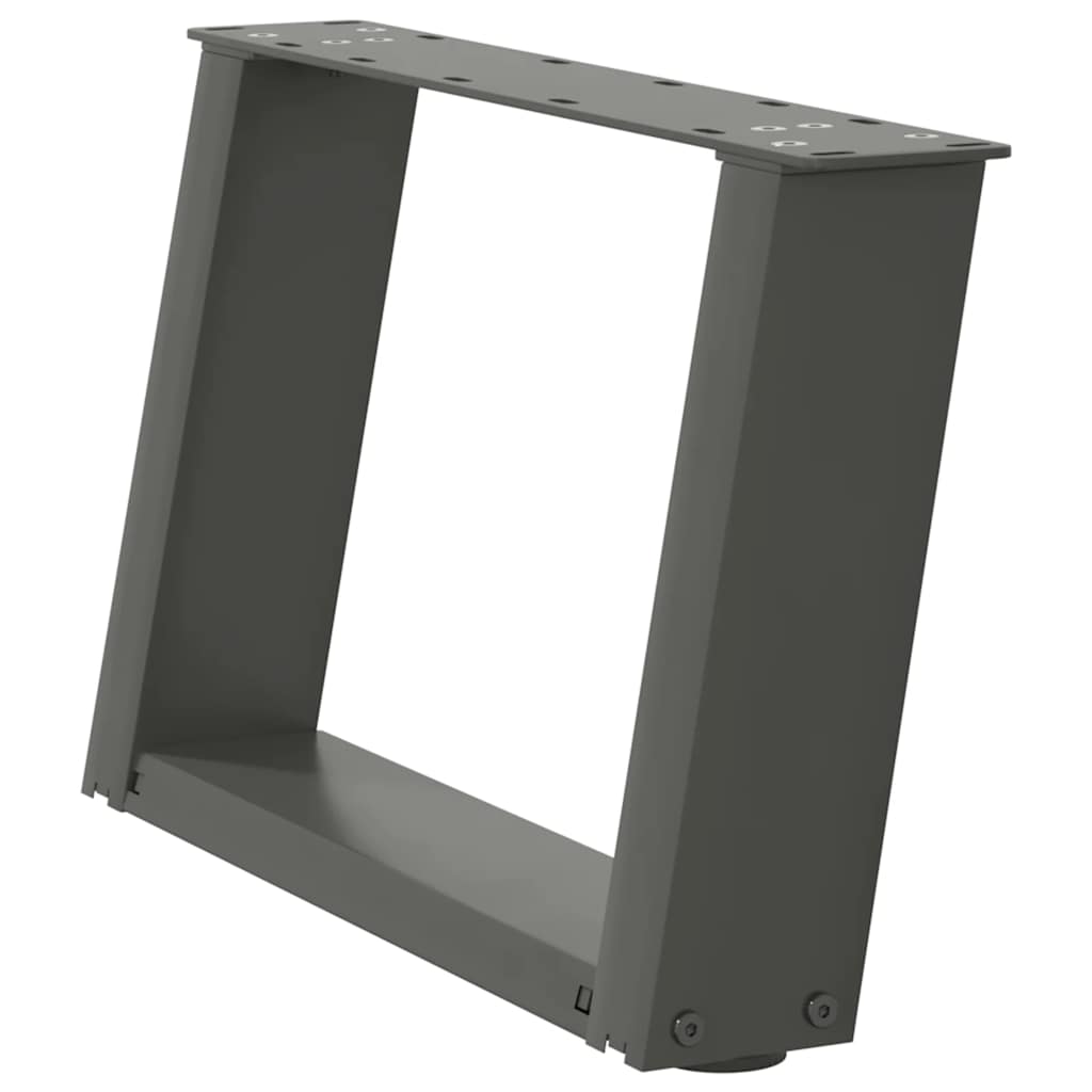 sofabordsben U-formet 2 stk. antracit 50x(30-31) cm stål