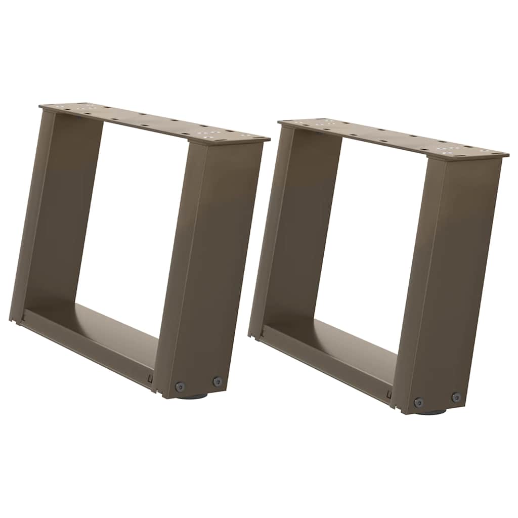 sofabordsben U-formet 2 stk. naturstål 50x(30-31) cm stål