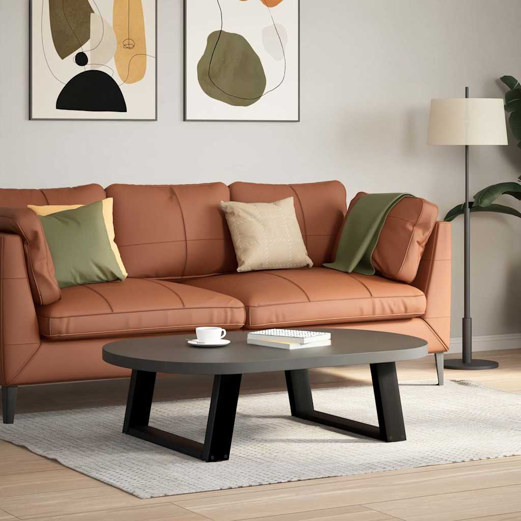 sofabordsben U-formet 2 stk. sort 60 x (30-31) cm stål