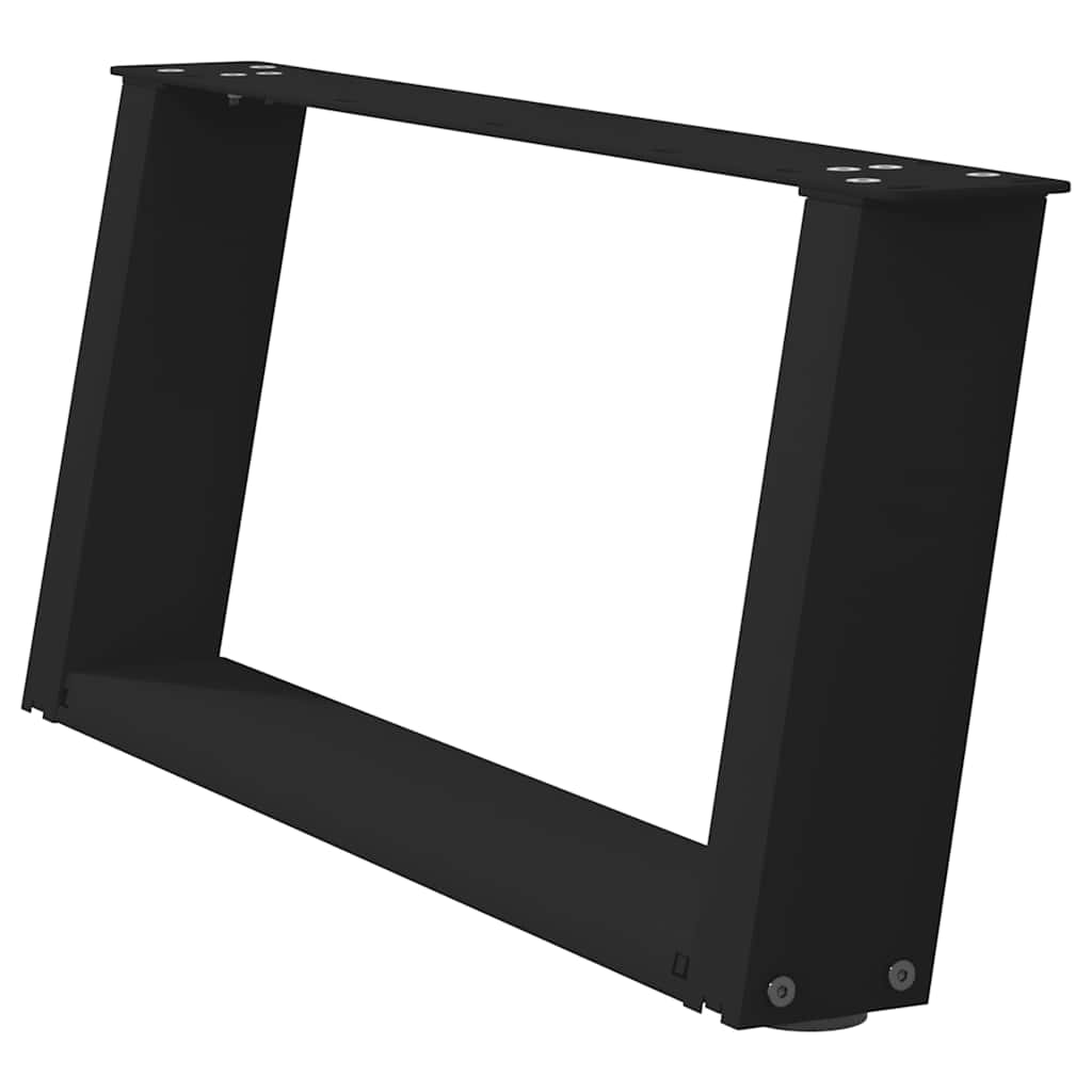 sofabordsben U-formet 2 stk. sort 60 x (30-31) cm stål