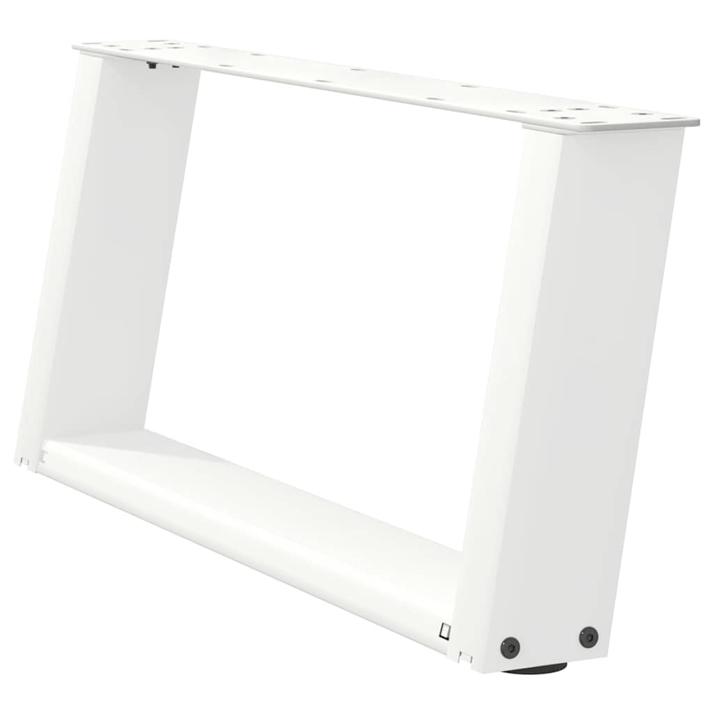 sofabordsben U-formet 2 stk. hvid 60x(30-31) cm stål