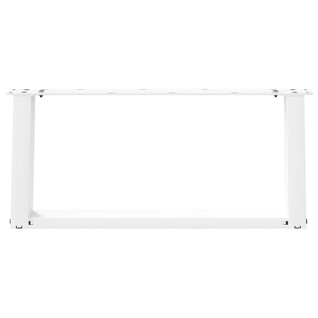 sofabordsben U-formet 2 stk. hvid 60x(30-31) cm stål