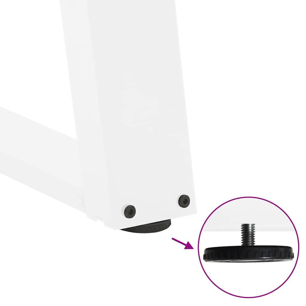 sofabordsben U-formet 2 stk. hvid 60x(30-31) cm stål