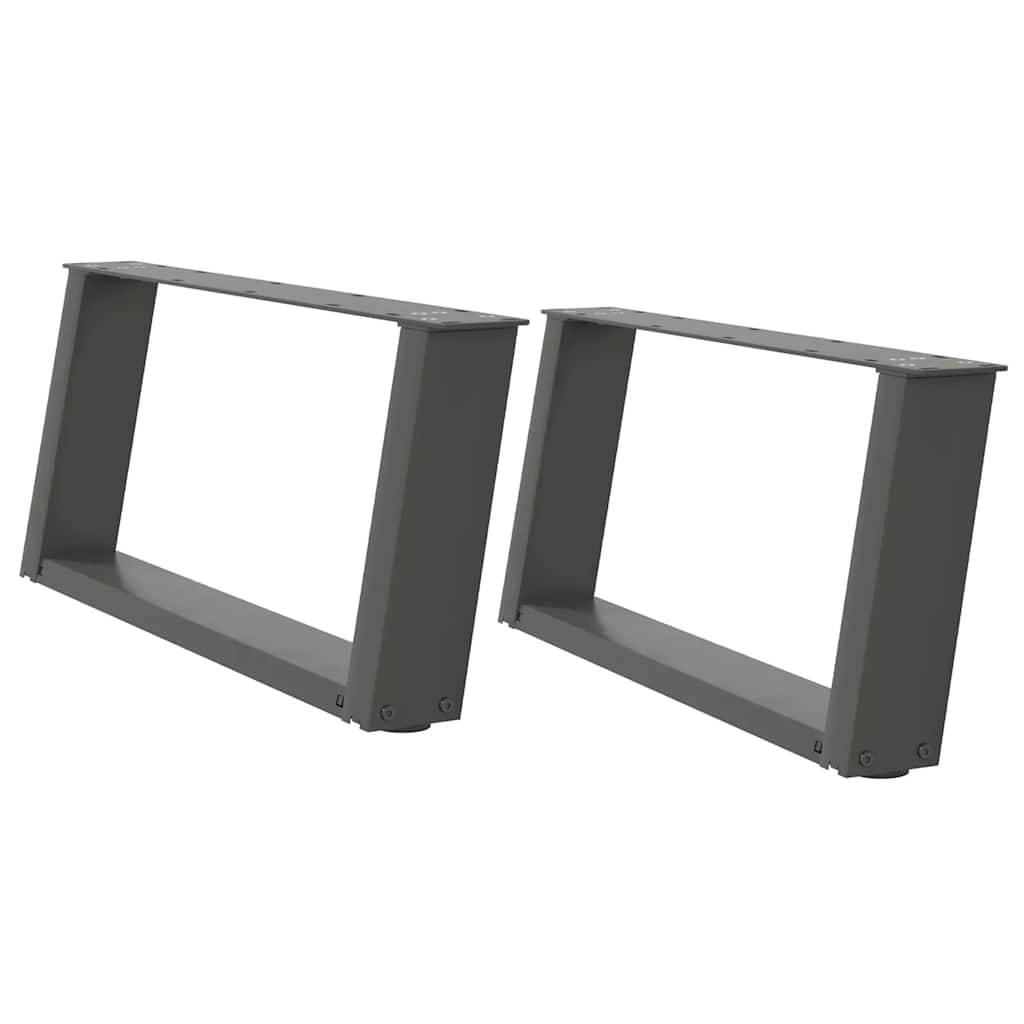 sofabordsben U-formet 2 stk. antracit 60x(30-31) cm stål