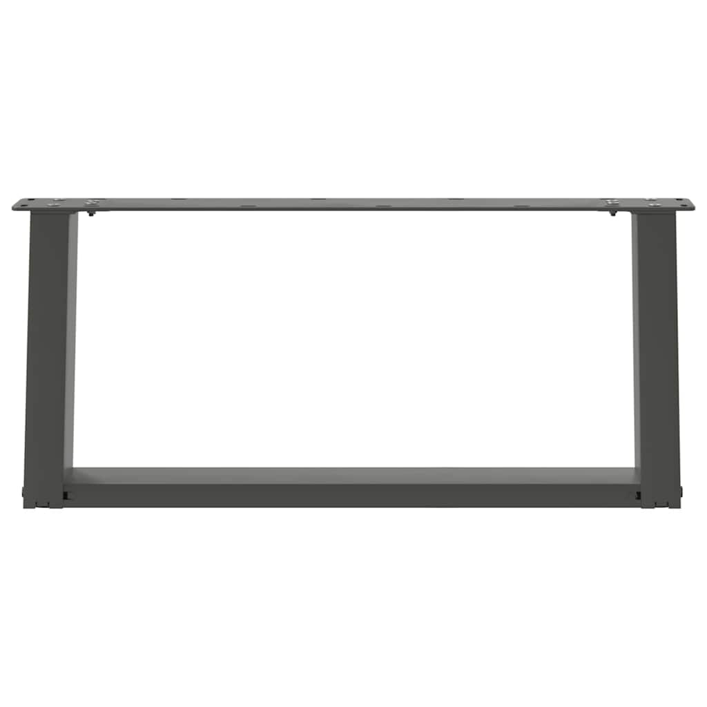 sofabordsben U-formet 2 stk. antracit 60x(30-31) cm stål