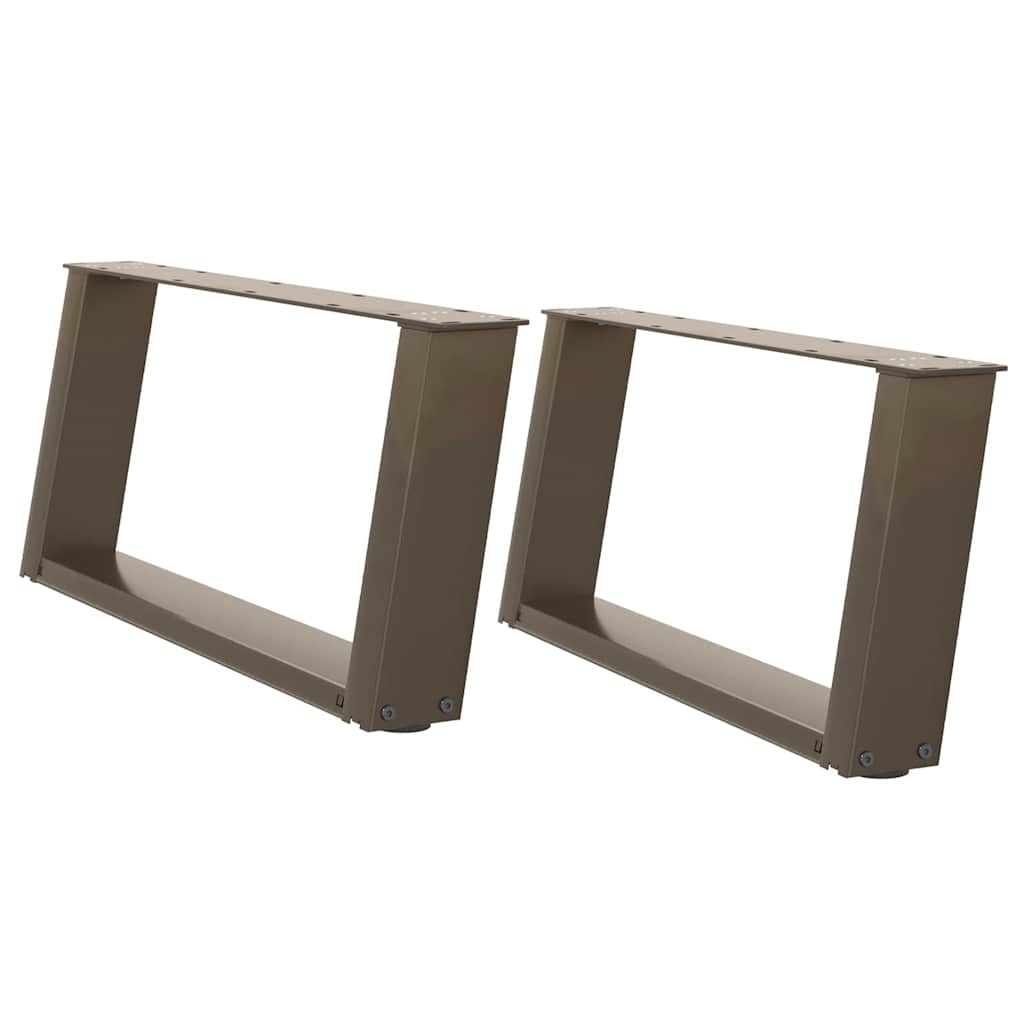 sofabordsben U-formet 2 stk. naturstål 60x(30-31) cm stål