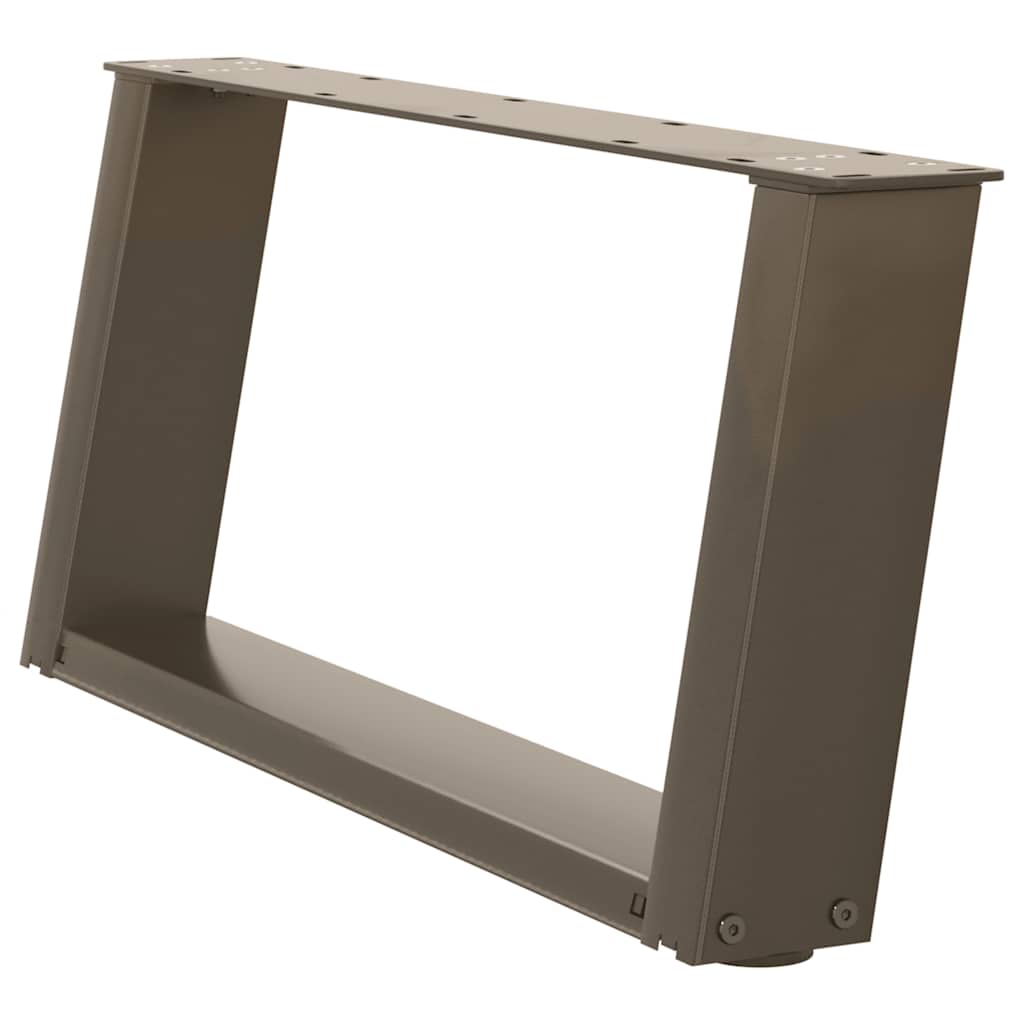 sofabordsben U-formet 2 stk. naturstål 60x(30-31) cm stål