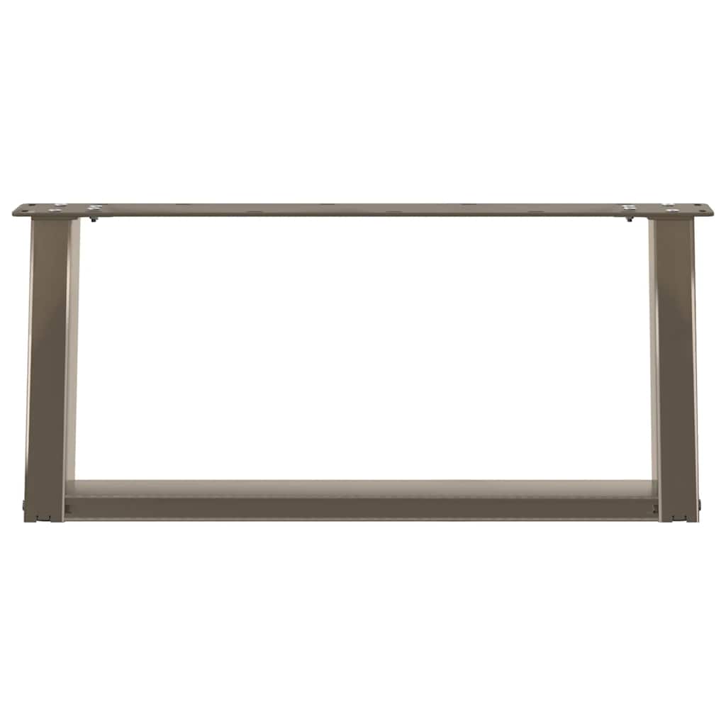 sofabordsben U-formet 2 stk. naturstål 60x(30-31) cm stål