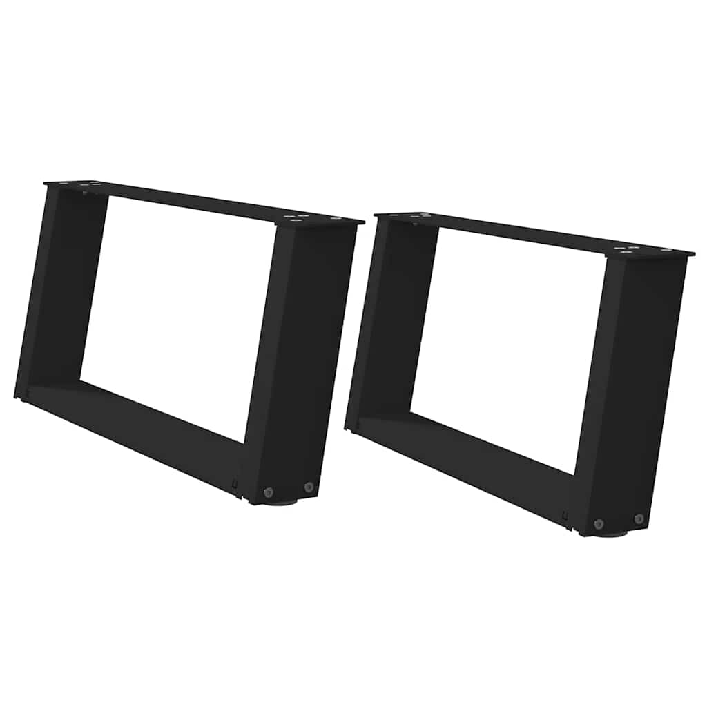 sofabordsben U-formet 2 stk. sort 70 x (30-31) cm stål