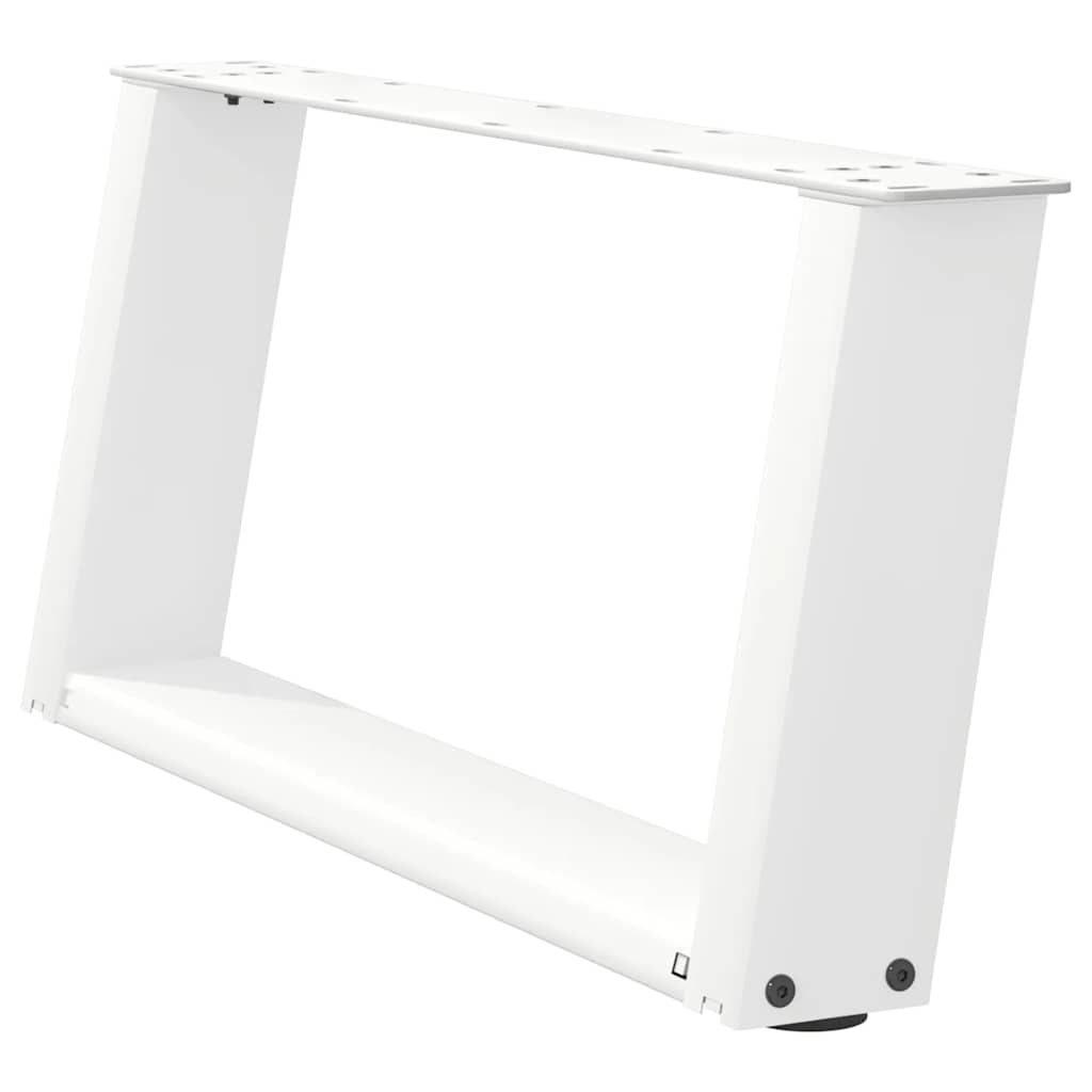 sofabordsben U-formet 2 stk. hvid 70x(30-31) cm stål