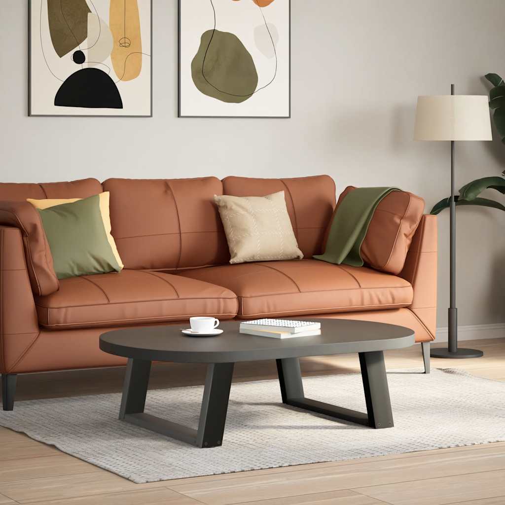 sofabordsben U-formet 2 stk. antracit 70x(30-31) cm stål