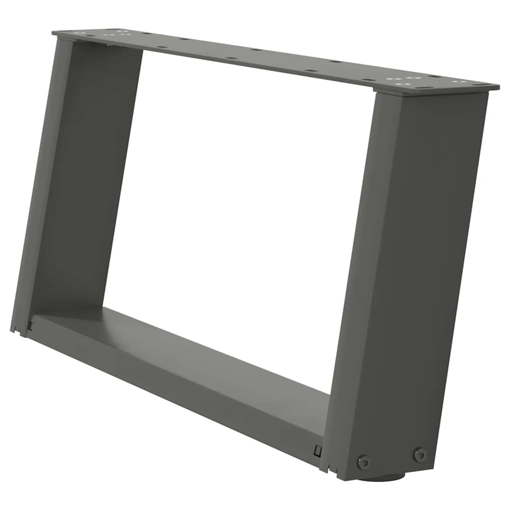 sofabordsben U-formet 2 stk. antracit 70x(30-31) cm stål