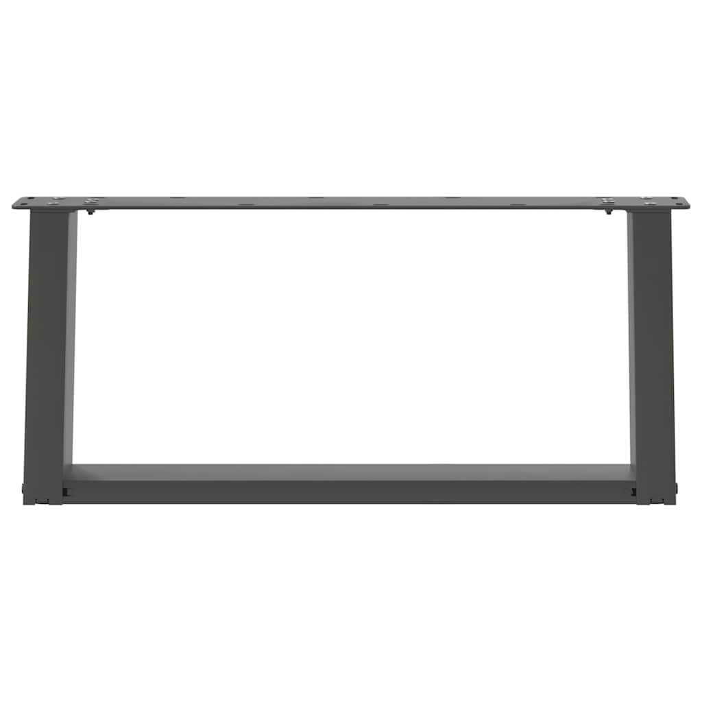 sofabordsben U-formet 2 stk. antracit 70x(30-31) cm stål