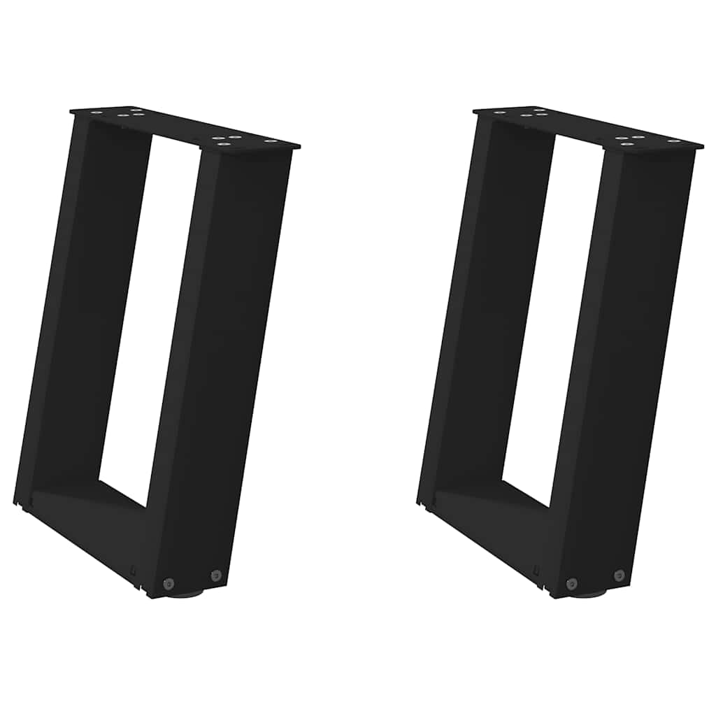 sofabordsben U-formet 2 stk. sort 28 x (42-43) cm stål