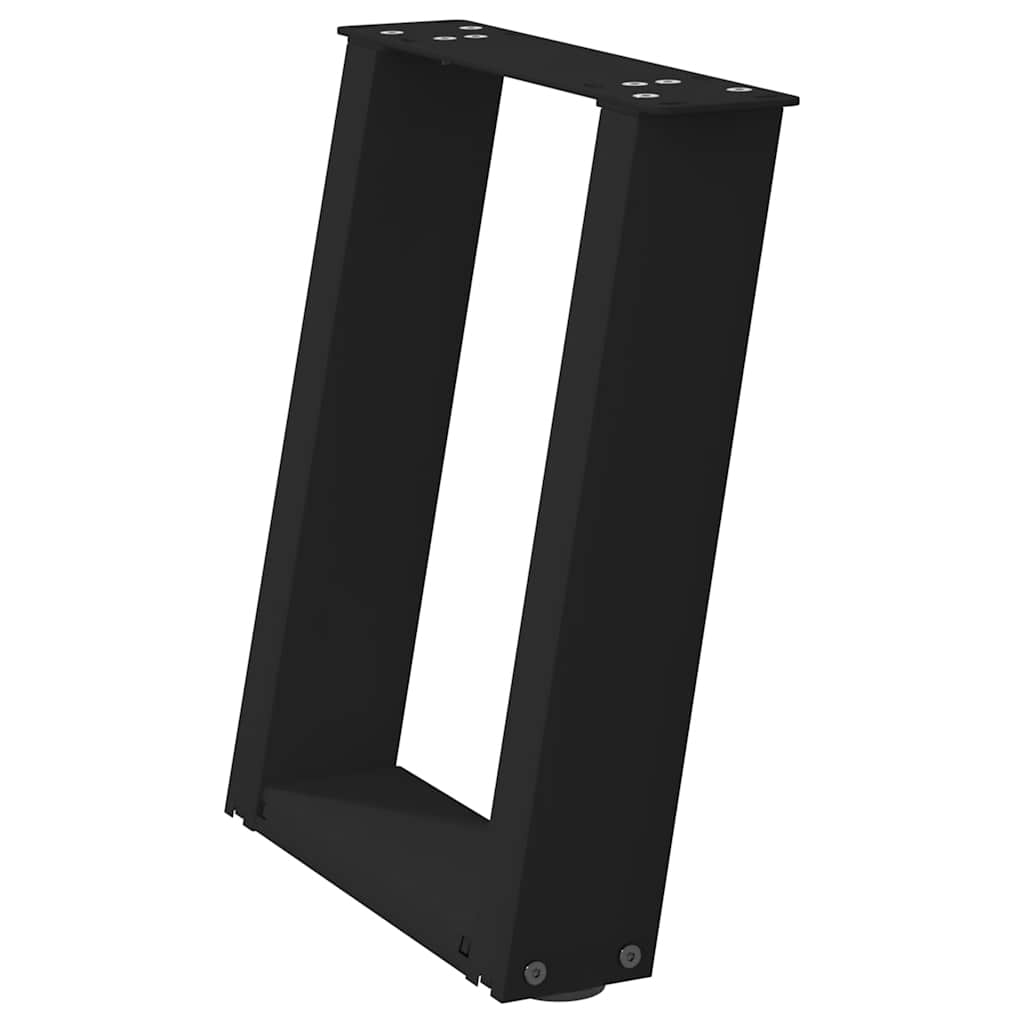 sofabordsben U-formet 2 stk. sort 28 x (42-43) cm stål