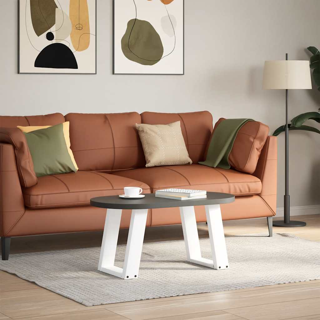 sofabordsben U-formet 2 stk. hvid 28 x (42-43) cm stål
