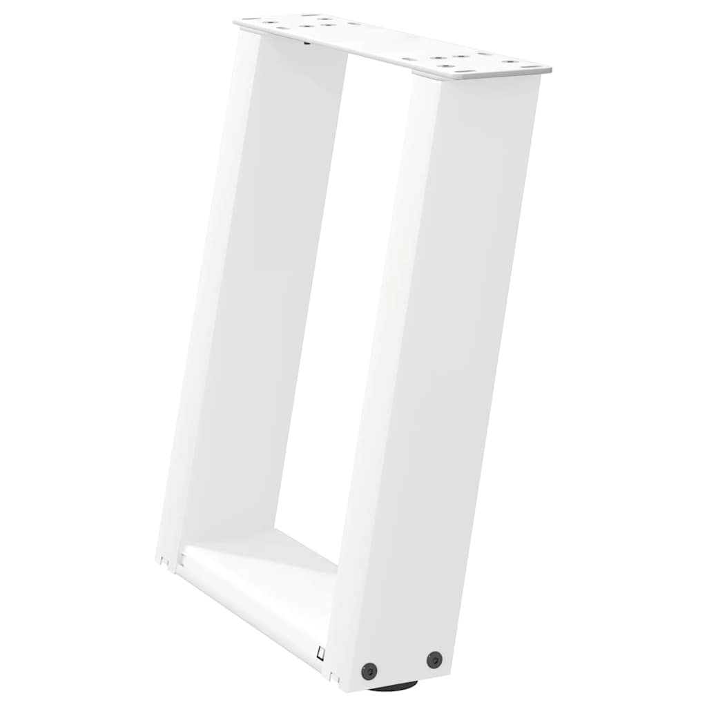 sofabordsben U-formet 2 stk. hvid 28 x (42-43) cm stål