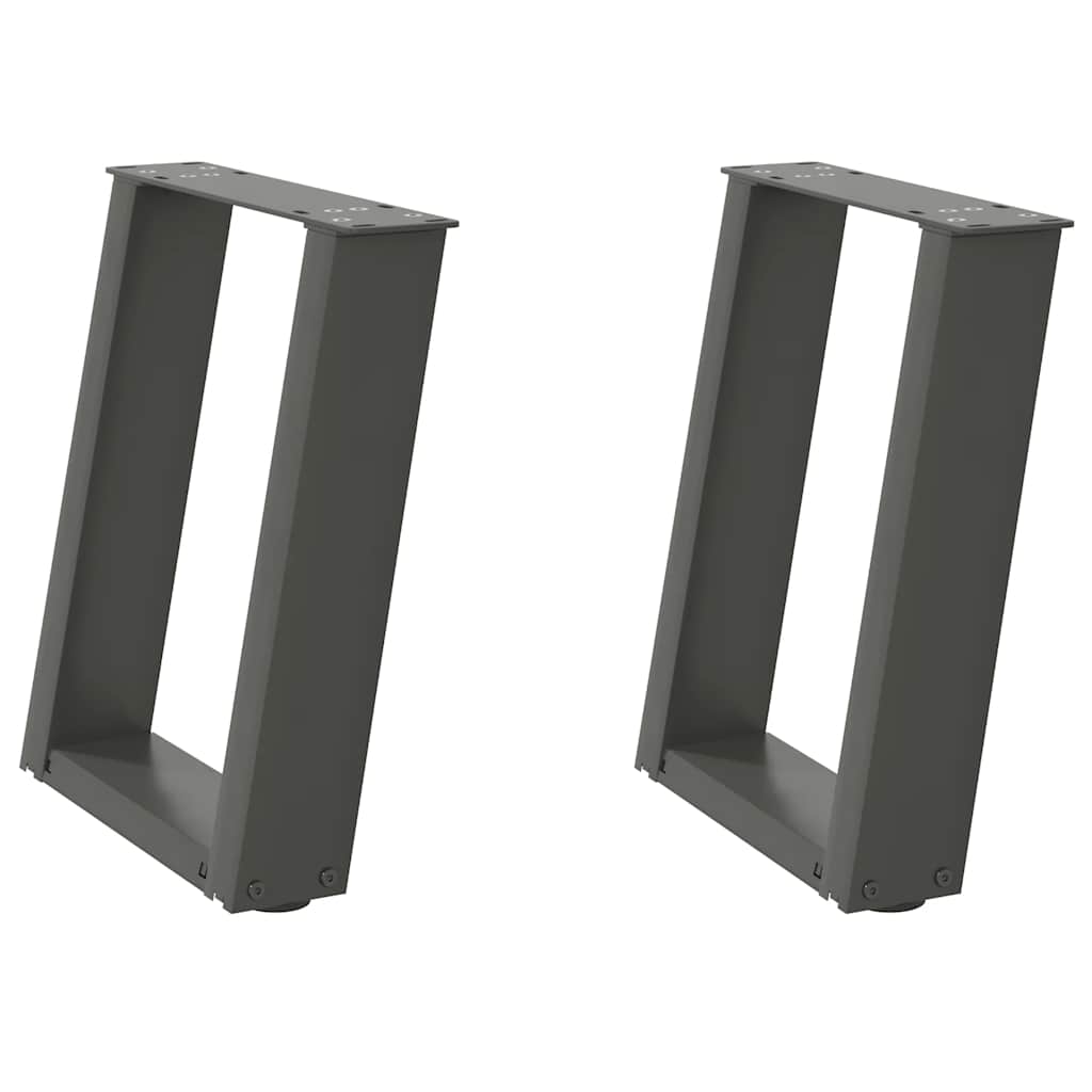 sofabordsben U-formet 2 stk. antracit 28 x (42-43) cm stål