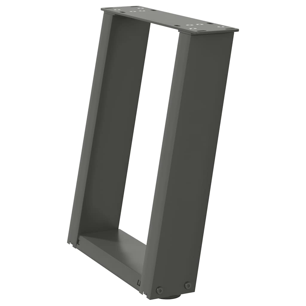 sofabordsben U-formet 2 stk. antracit 28 x (42-43) cm stål