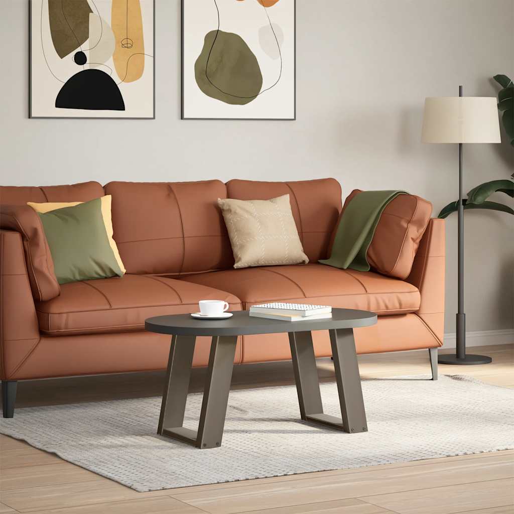 sofabordsben U-formet 2 stk. naturstål 28 x (42-43) cm stål