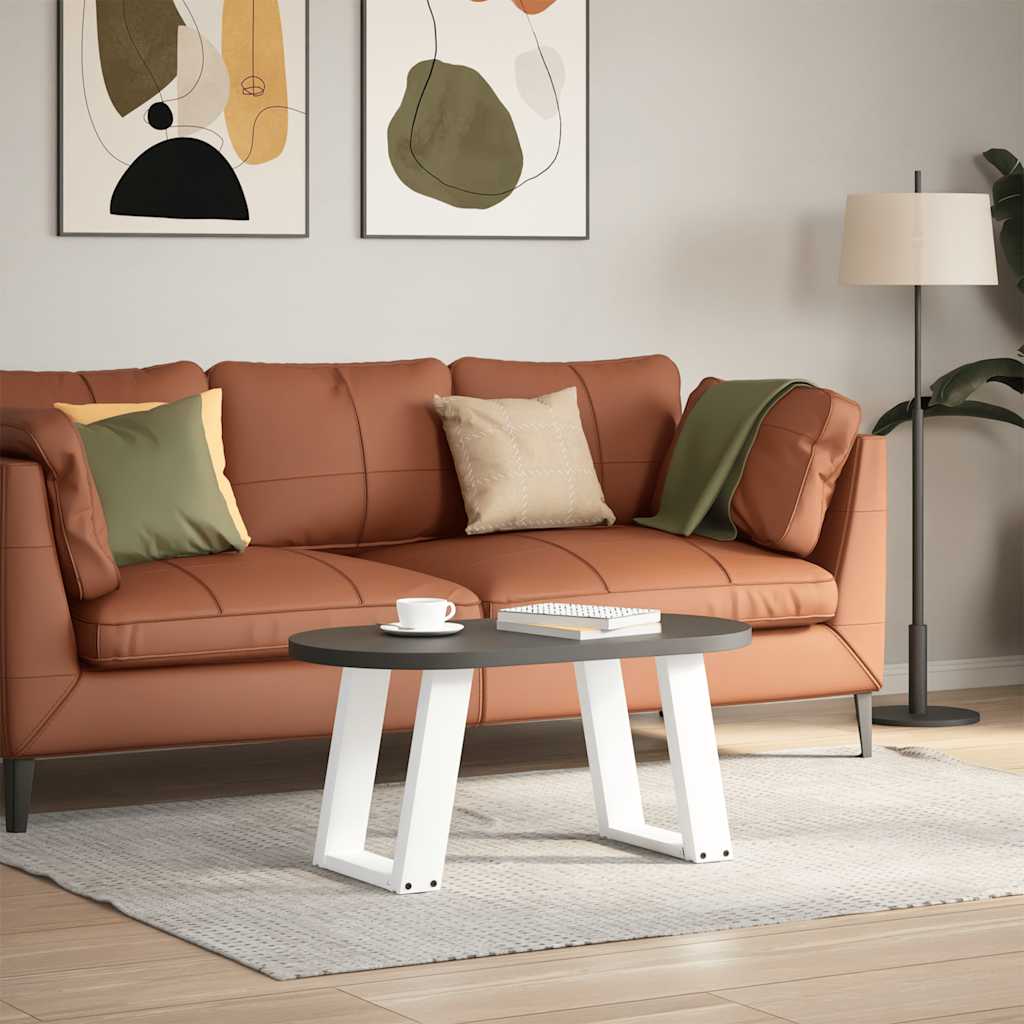 sofabordsben U-formet 2 stk. hvid 38 x (42-43) cm stål